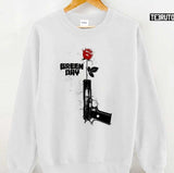 gun and rose Green day Unisex Sweatshirt