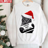 Funny Cat Knock Down Xmas Tree Unisex Sweatshirt