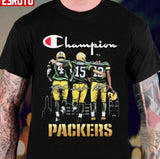 Green Bay Packers Champion Brett Favre Bart Starr And Aaron Rodgers Unisex T-Shirt