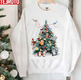 Cute Christmas Tree With Adorable Animals Unisex Sweatshirt