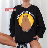 Cute Capybara Don’t Worry Be Capy Pun Design Unisex Sweatshirt