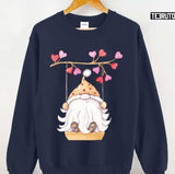 Dwarf On A Swing Gnome On Swing Valentines Day Unisex Sweatshirt