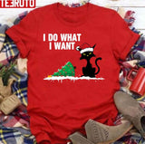 Funny Cat Knocking Over Christmas Tree I Do What I Want Unisex Sweatshirt