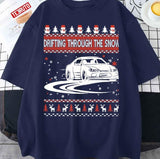 Drifting Through The Snow Ugly Christmas Unisex T-Shirt
