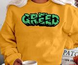 Green Typo Seven Deadly Sins Greed Unisex T-Shirt