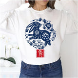Cny 2023 Year Of The Rabbit Chinese Zodiac Oriental Blue 5 Unisex Sweatshirt