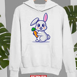 Cute Bunny Holding Carrot Funny Unisex Sweatshirt
