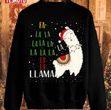 Fa La La Llama Christmas Tree Art Unisex Sweatshirt
