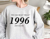 1996 You Me At Hello Jerry Maguire Unisex Sweatshirt